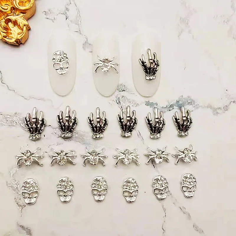 10Pcs Halloween Nail Art Punk Jewelry 3D Metal Spider Skeleton Hand Nail Art Design Charms For Festival Manicure Nail Decoration
10Pcs Halloween Nail Art Punk Jewelry 3D Metal Spider Skeleton Hand Nail Art Design Charms For Festival Manicure Nail Decoration