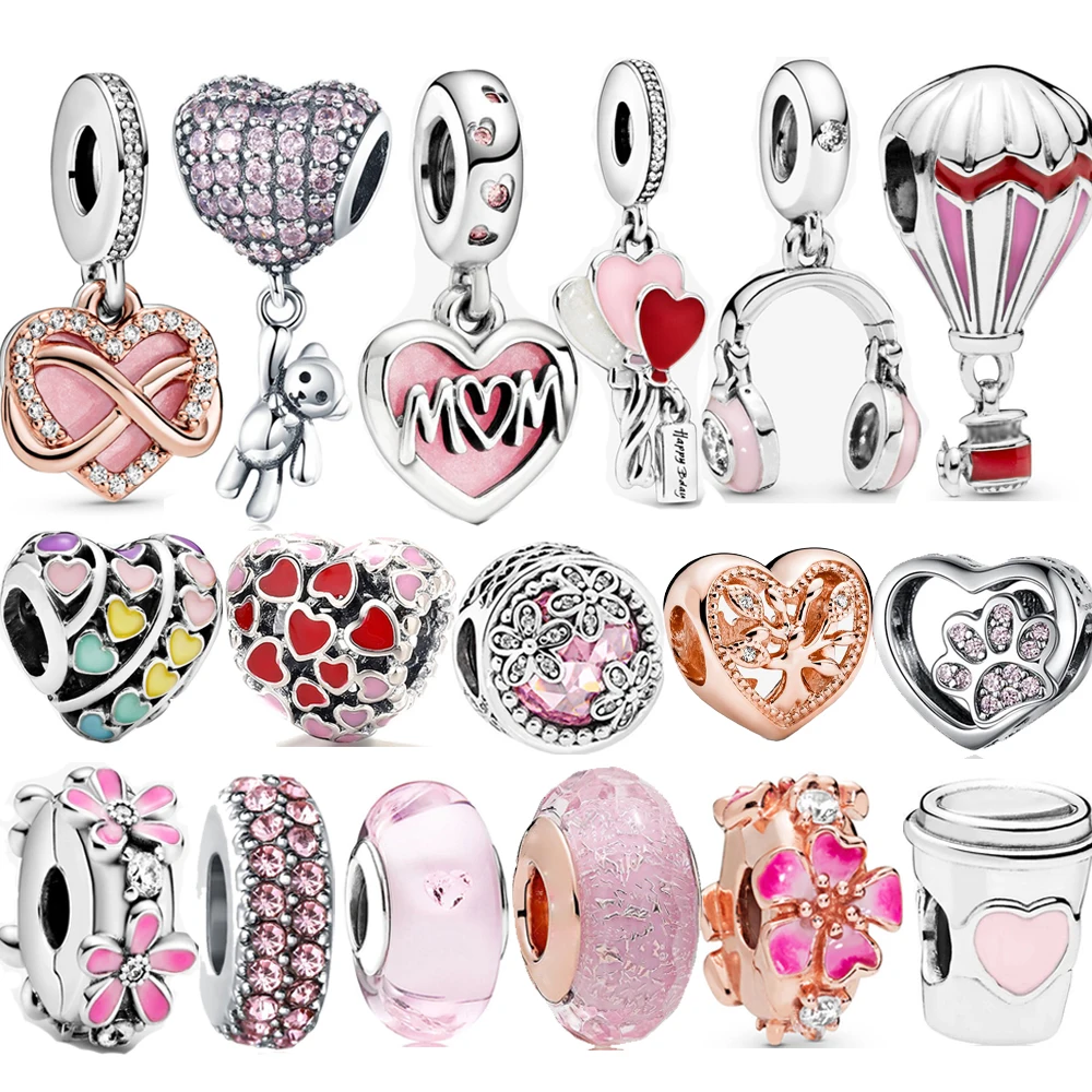 Authentic S925 Silver Charms 925 Sterling Lovely Pink Heart Earphone Charm fit Pandora Bracelet and Necklace Girl Gift Jewelry 
Authentic S925 Silver Charms 925 Sterling Lovely Pink Heart Earphone Charm fit Pandora Bracelet and Necklace Girl Gift Jewelry