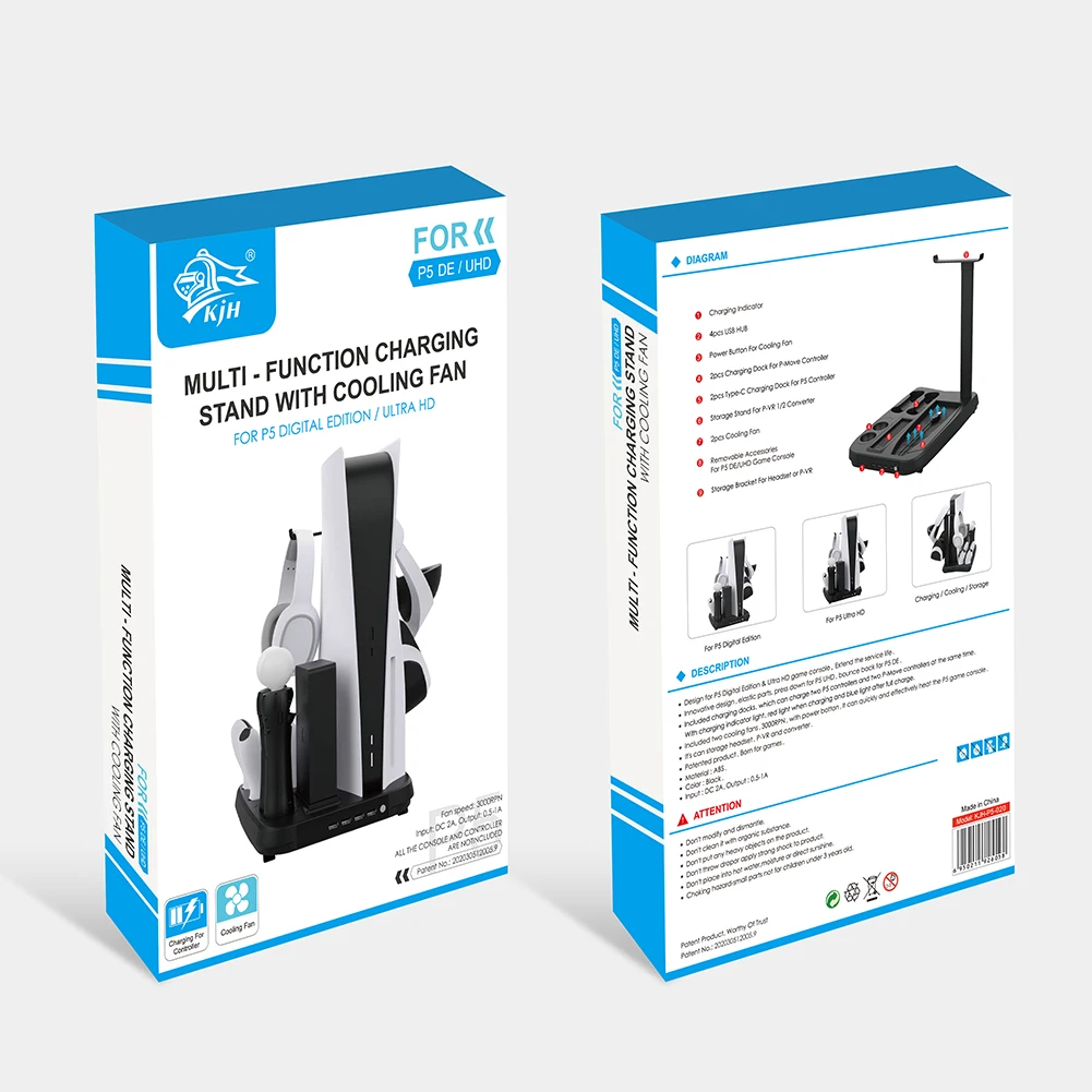 For PS5 Vertical Cooling Fan Stand Dual Controller Charger Station for Playstation 5 DE/UHD Game Console Bracket Headset Holder
For PS5 Vertical Cooling Fan Stand Dual Controller Charger Station for Playstation 5 DE/UHD Game Console Bracket Headset Holder