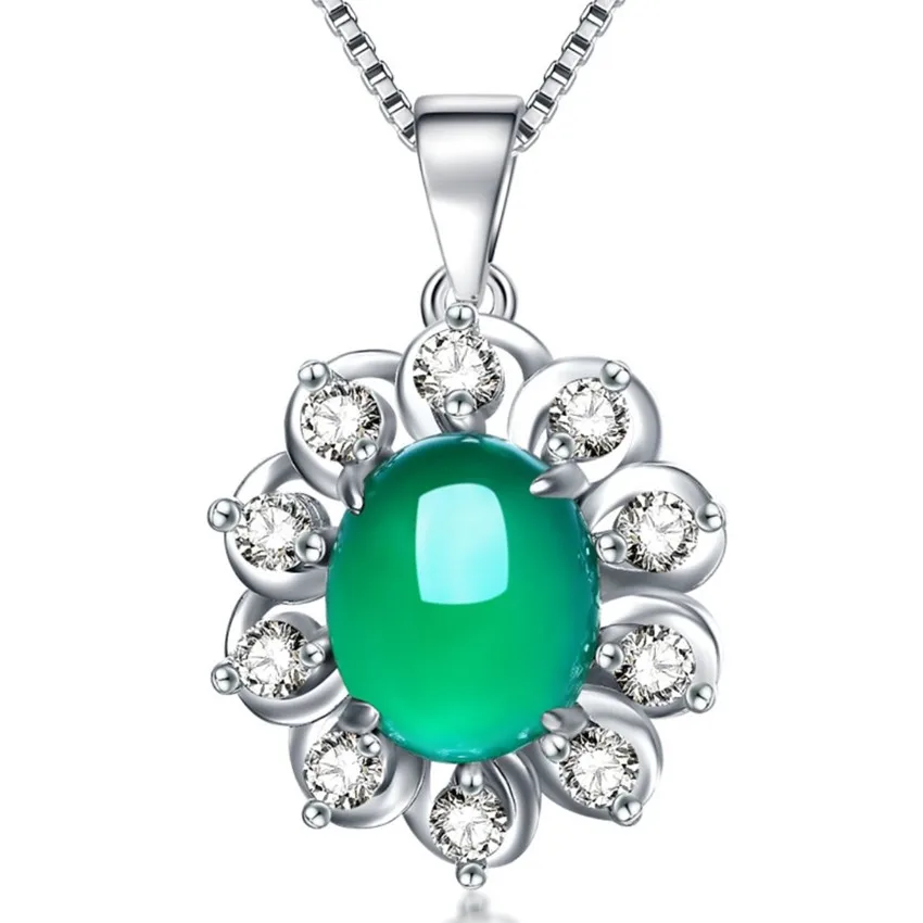 FYJS Unique Silver Plated Oval Shape Green Agates Pendant Necklace with Cubic Zirconia Fashion Jewelry
FYJS Unique Silver Plated Oval Shape Green Agates Pendant Necklace with Cubic Zirconia Fashion Jewelry