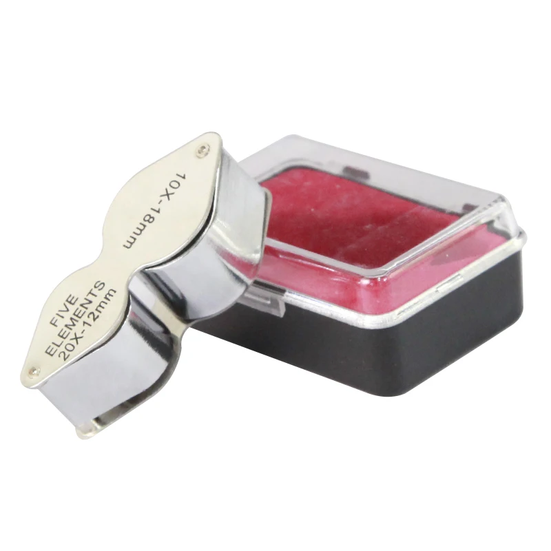 Portable handheld magnifying glass with two lenses 10X20X metal material identification jewelry folding optical glass lens
Portable handheld magnifying glass with two lenses 10X20X metal material identification jewelry folding optical glass lens
