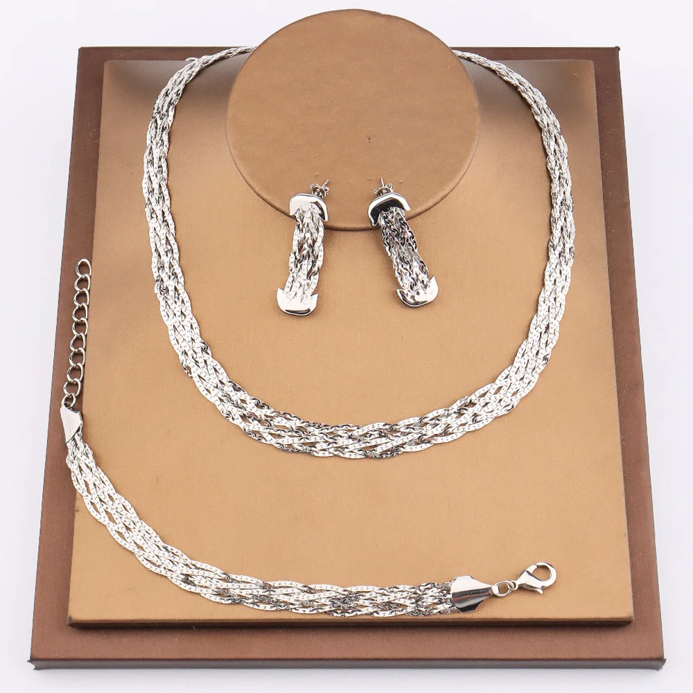Jewelry Sets For Women Bracelet Braided Shape Necklace High Quality Earrings 2021 Trend Bridal Wedding Engagement Party Gifts
Jewelry Sets For Women Bracelet Braided Shape Necklace High Quality Earrings 2021 Trend Bridal Wedding Engagement Party Gifts