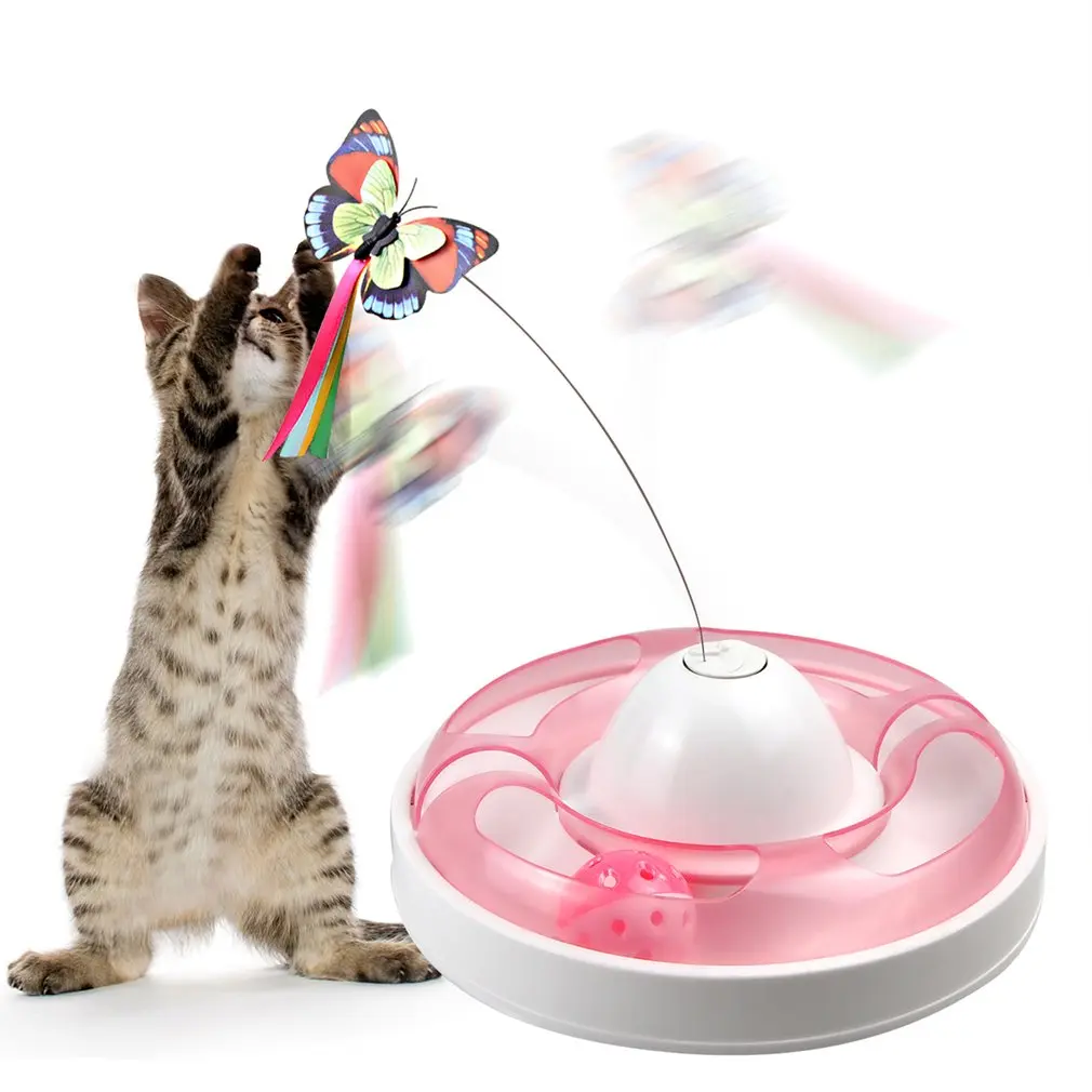 Cat Interactive Toys Automatic Electronic Rotating Butterfly Toy With Roller Tracks Ball Kitten Hunting Toy Games
Cat Interactive Toys Automatic Electronic Rotating Butterfly Toy With Roller Tracks Ball Kitten Hunting Toy Games