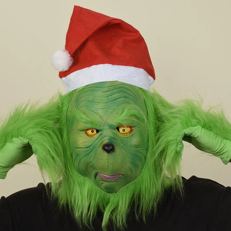 Grinch Latex Masks Funny Carnival Mask For Purim Party Grinch Helmet With Gloves Green Hair Monster Face Mask Christmas Decorate
Grinch Latex Masks Funny Carnival Mask For Purim Party Grinch Helmet With Gloves Green Hair Monster Face Mask Christmas Decorate