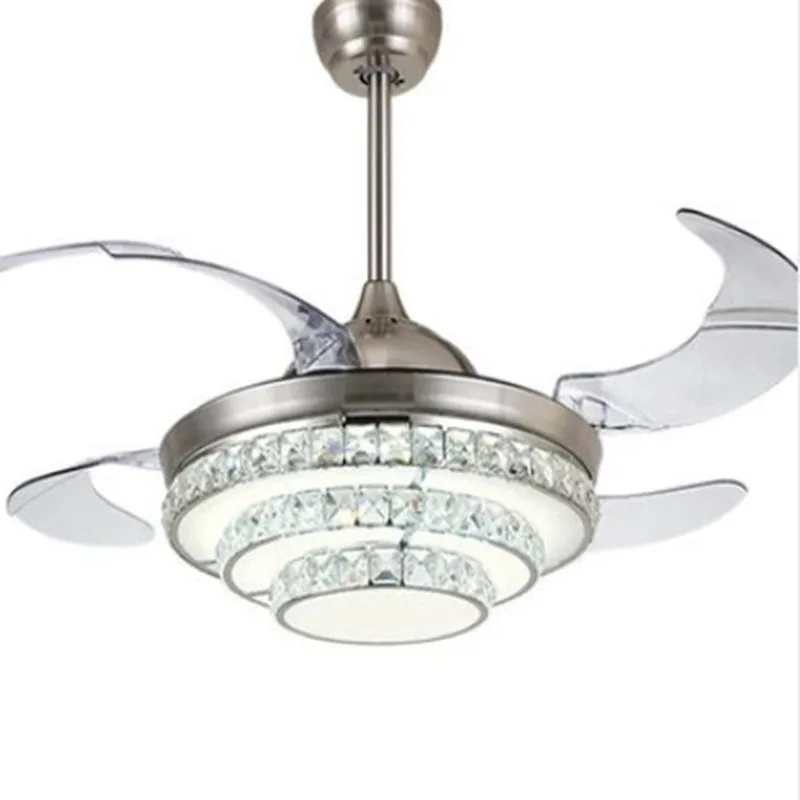 42 Inch Invisiable Crystal Ceiling Fan Light Modern Luxury Dining Room Ceiling Fan Lamp 4 Fan Blade Remote Control Ventilador
42 Inch Invisiable Crystal Ceiling Fan Light Modern Luxury Dining Room Ceiling Fan Lamp 4 Fan Blade Remote Control Ventilador