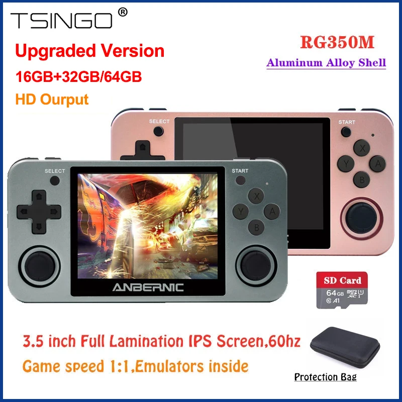 

Ретро-игровая консоль RG350M, IPS-экран с полным обзором 2021 дюйма, ОС Linux, HD-выход, металлический корпус, эмуляторы PS1, RG350, видеоигровой плеер