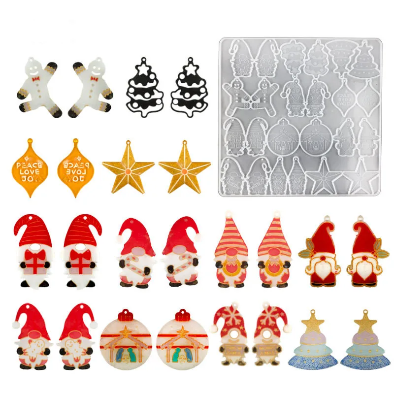 Christmas Earrings Crystal Epoxy Resin Mold DIY Santa Claus Star Christmas Tree Earrings Pendant Silicone Mold
Christmas Earrings Crystal Epoxy Resin Mold DIY Santa Claus Star Christmas Tree Earrings Pendant Silicone Mold