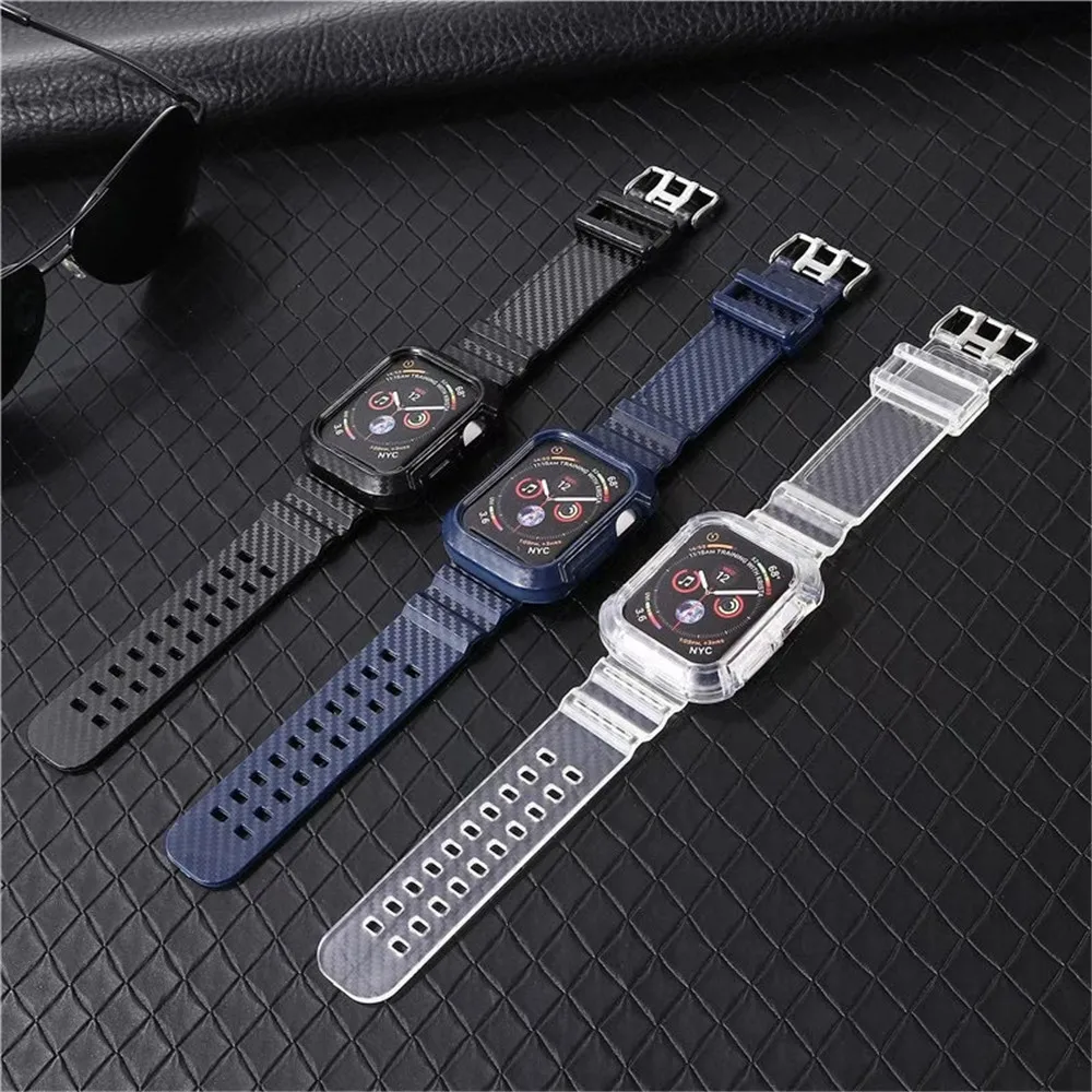 Carbon Fiber Wrist Strap+Frame for Apple Watch Band Series 6/5/4/3/2/SE Sport Silicone Bracelet for iWatch 44/40mm 42/38mm Belt
Carbon Fiber Wrist Strap+Frame for Apple Watch Band Series 6/5/4/3/2/SE Sport Silicone Bracelet for iWatch 44/40mm 42/38mm Belt