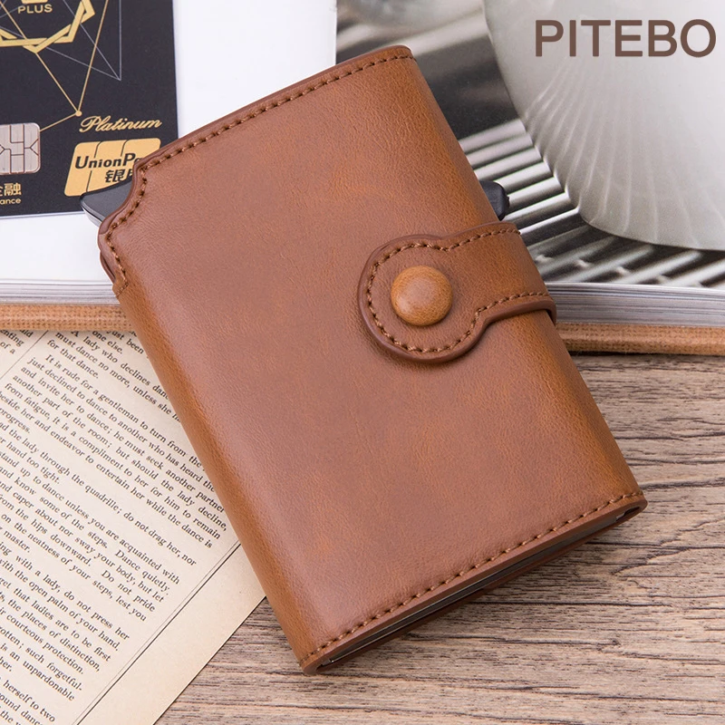 PITEBO Leather Men Aluminum Wallet Back Pocket ID Card holder RFID Blocking Mini Magic Wallet Automatic Credit Card Coin Purse
PITEBO Leather Men Aluminum Wallet Back Pocket ID Card holder RFID Blocking Mini Magic Wallet Automatic Credit Card Coin Purse