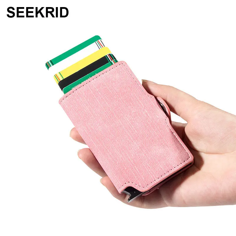 SEEKRID Women Cowboy Credit Card Holder Vintage Aluminum Denim Leather Wallet Men Retro ID Card Case Mini Purse
SEEKRID Women Cowboy Credit Card Holder Vintage Aluminum Denim Leather Wallet Men Retro ID Card Case Mini Purse