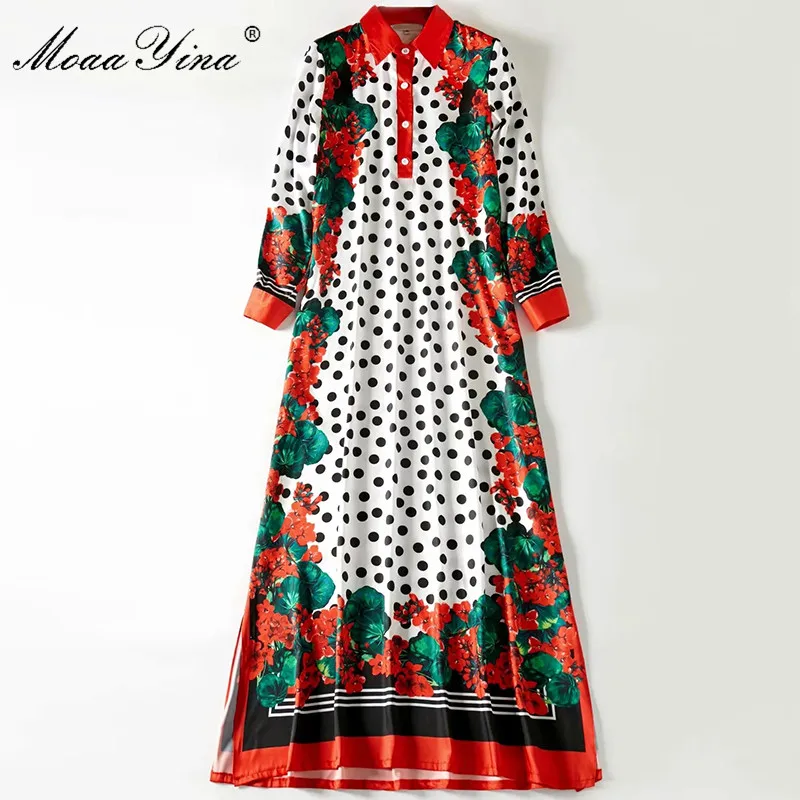 MoaaYina Fashion Designer Runway dress Autumn Winter Women's Dress Long sleeve Dot Floral-Print Loose Robe Maxi Dresses
MoaaYina Fashion Designer Runway dress Autumn Winter Women's Dress Long sleeve Dot Floral-Print Loose Robe Maxi Dresses