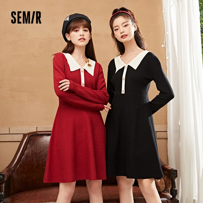 SEMIR Dress Women Contrast Color Lapel 2021 Winter New Fashion Design Sense Slim Commuter Style Dresses
SEMIR Dress Women Contrast Color Lapel 2021 Winter New Fashion Design Sense Slim Commuter Style Dresses