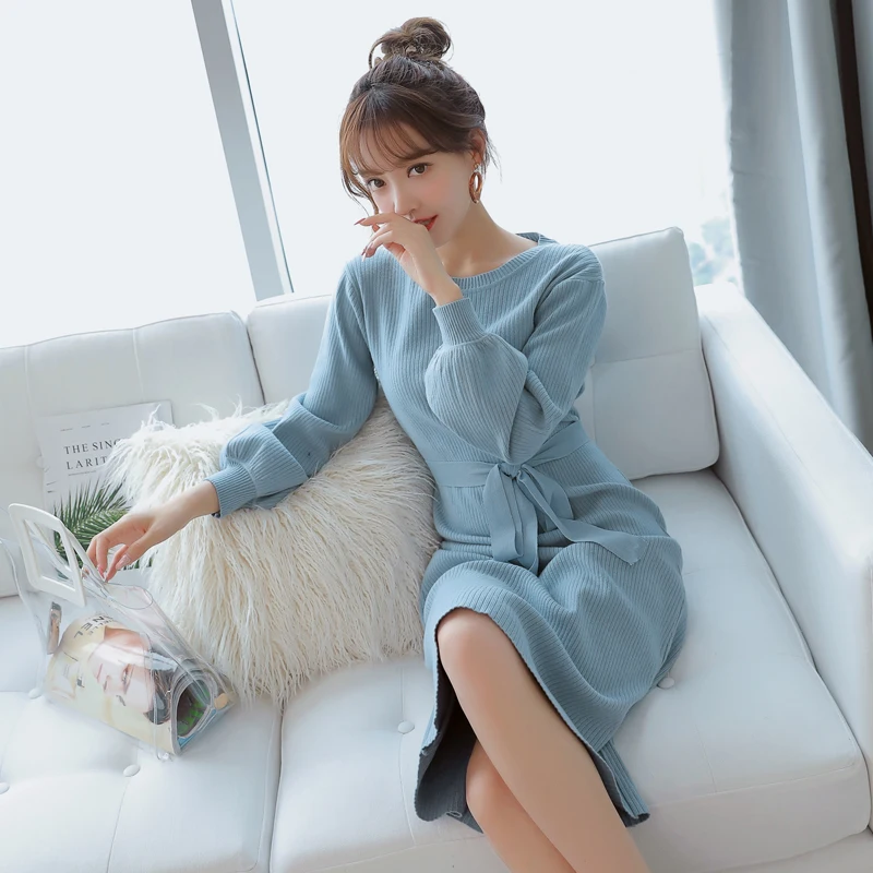 Knit Slim Dress 20201 Ladies Lantern Sleeve Lace Autumn/Winter Mid-length Sweater Pullover Elegant Vestidos
Knit Slim Dress 20201 Ladies Lantern Sleeve Lace Autumn/Winter Mid-length Sweater Pullover Elegant Vestidos