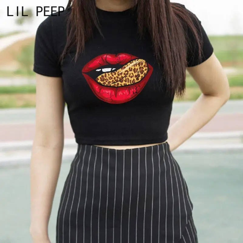 Leopard Red Lips Funny T-Shirt Women Summer Grunge Fashion Tee Aesthetic Art Sexy Tee Shirts Crop Top For Girl Summer
Leopard Red Lips Funny T-Shirt Women Summer Grunge Fashion Tee Aesthetic Art Sexy Tee Shirts Crop Top For Girl Summer