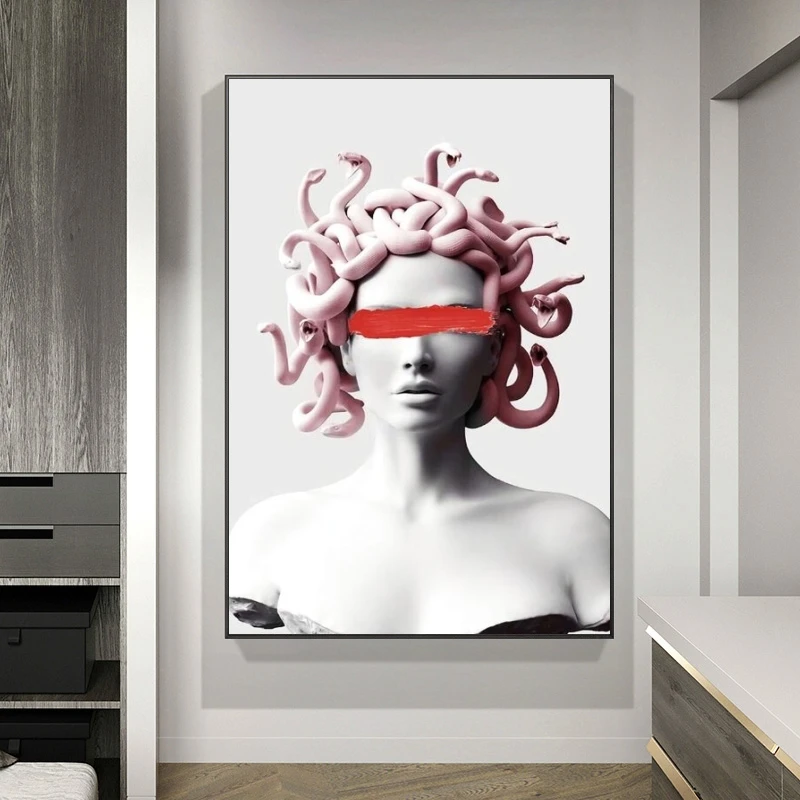 Graffiti Wall Art Vaporwave Sculpture Of Medusa Canvas Posters Abstract Cover Face of Medusa Paintings On the Wall Art Pictures
Graffiti Wall Art Vaporwave Sculpture Of Medusa Canvas Posters Abstract Cover Face of Medusa Paintings On the Wall Art Pictures