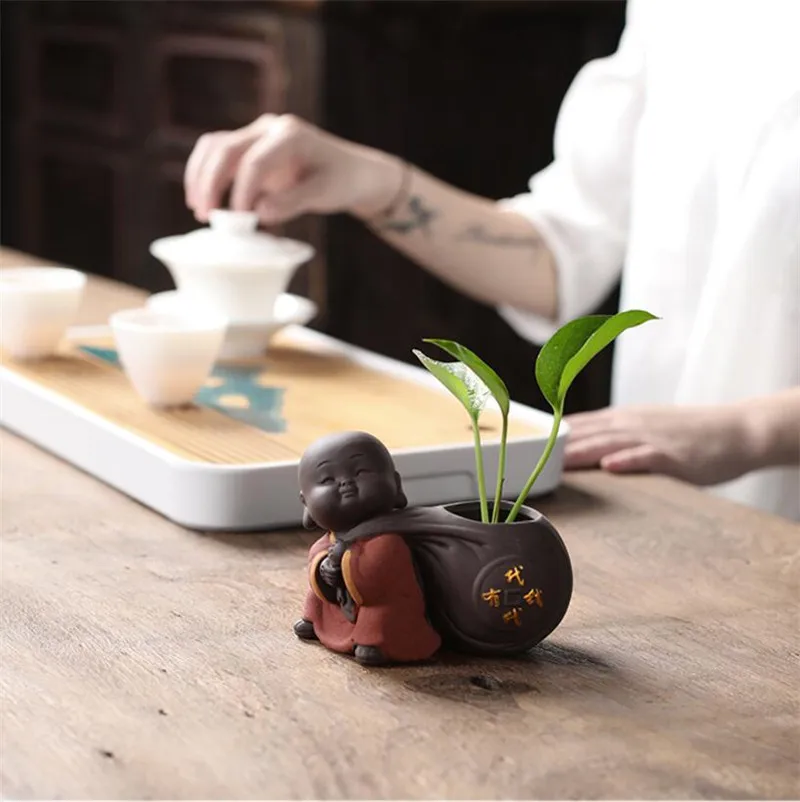 Ceramic Tea Pet Ornaments Small Buddha Statue Monk Figurine Desktop Flower Pot Hydroponic Plant Decoration Tea Accessories
Ceramic Tea Pet Ornaments Small Buddha Statue Monk Figurine Desktop Flower Pot Hydroponic Plant Decoration Tea Accessories
