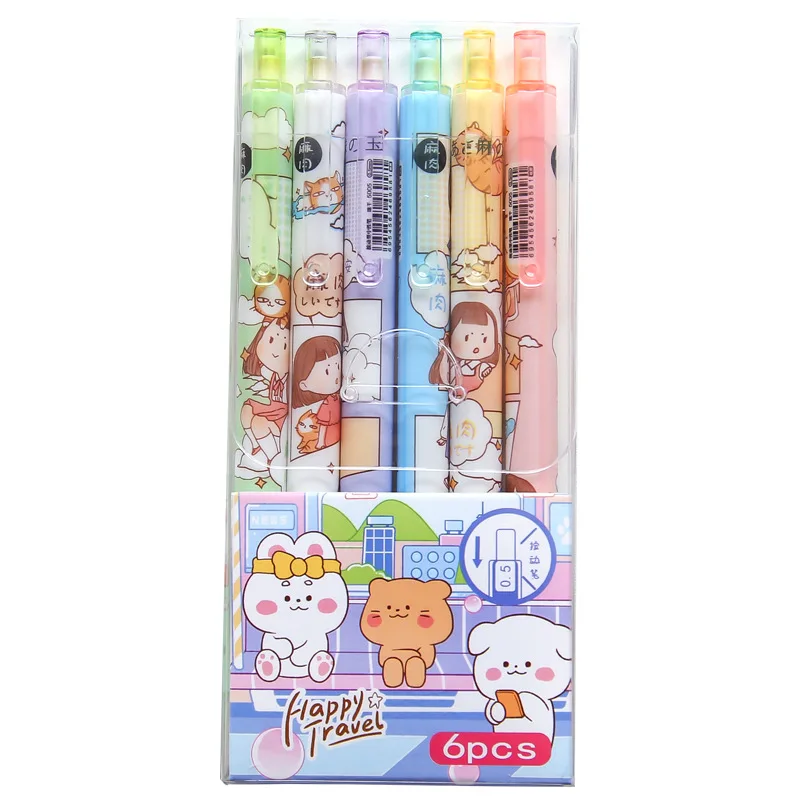 6 Pcs/pack Kawaii Press Gel Pen Cartoon School Office Supplies 0.5mm Black Ink Pen School Stationery Student Test Signature Pen
6 Pcs/pack Kawaii Press Gel Pen Cartoon School Office Supplies 0.5mm Black Ink Pen School Stationery Student Test Signature Pen