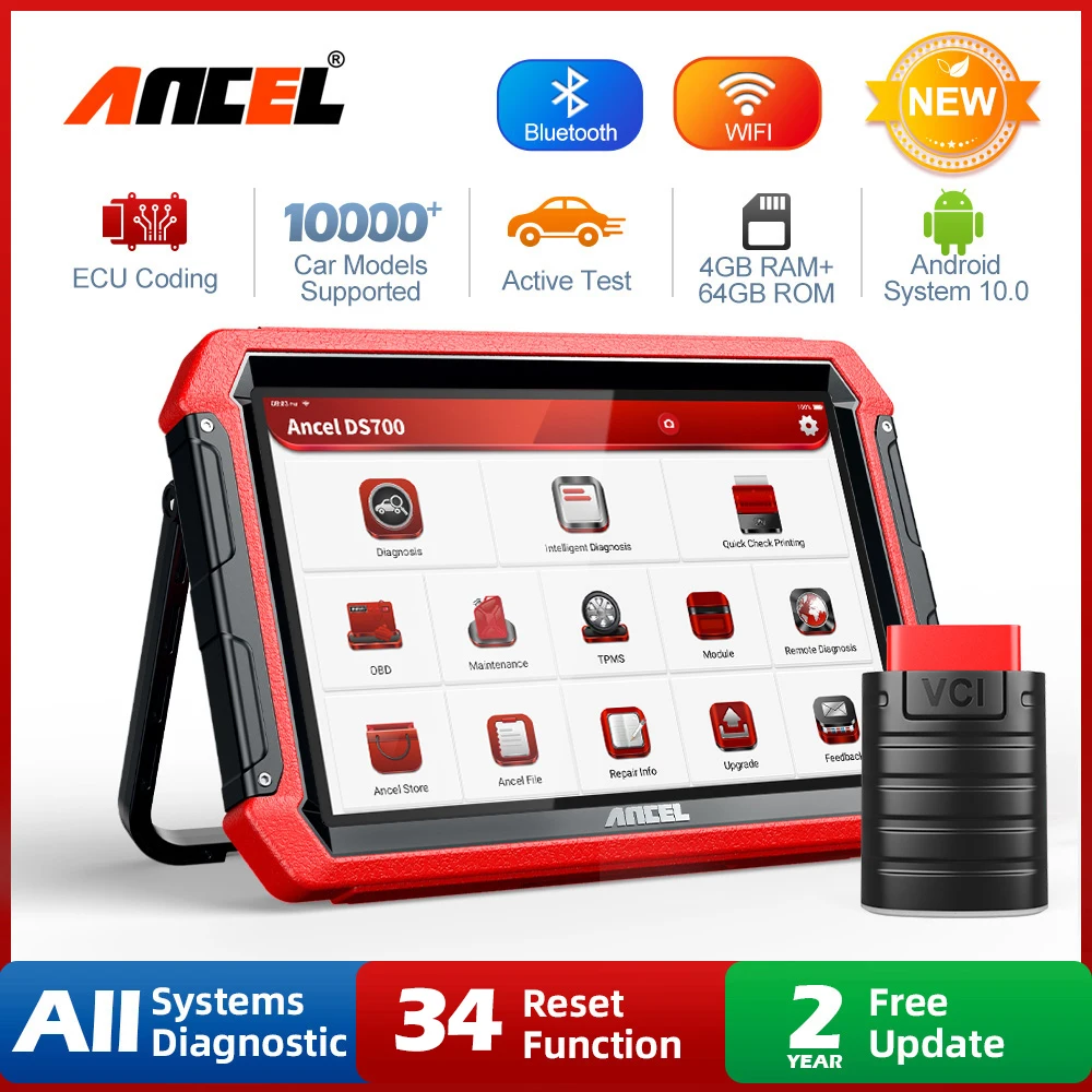 ANCEL DS700 OBD2 Auto Scanner Diagnostic Tool Full System Bi-Directional Control Active Test DPF OBD Injector Automotive Scanner 
ANCEL DS700 OBD2 Auto Scanner Diagnostic Tool Full System Bi-Directional Control Active Test DPF OBD Injector Automotive Scanner