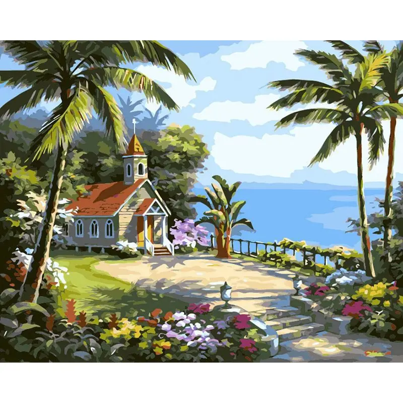 GATYZTORY Frame Painting By Numbers Coconut Island Scenery Handmade Paint Canvas Picture Home Decoration
GATYZTORY Frame Painting By Numbers Coconut Island Scenery Handmade Paint Canvas Picture Home Decoration