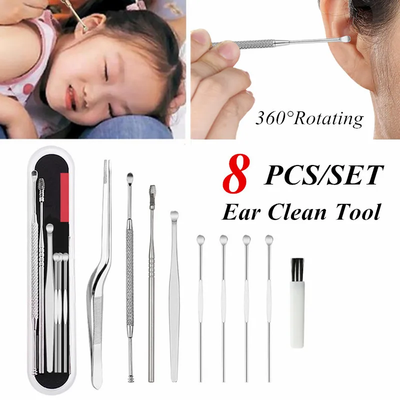 6/7/8PCS Ear Cleaner Earwax Removal Tool Earpick Curette Reusable Ear Cleaning Wax Remover Spring Spoon Pick Cleanser Care
6/7/8PCS Ear Cleaner Earwax Removal Tool Earpick Curette Reusable Ear Cleaning Wax Remover Spring Spoon Pick Cleanser Care