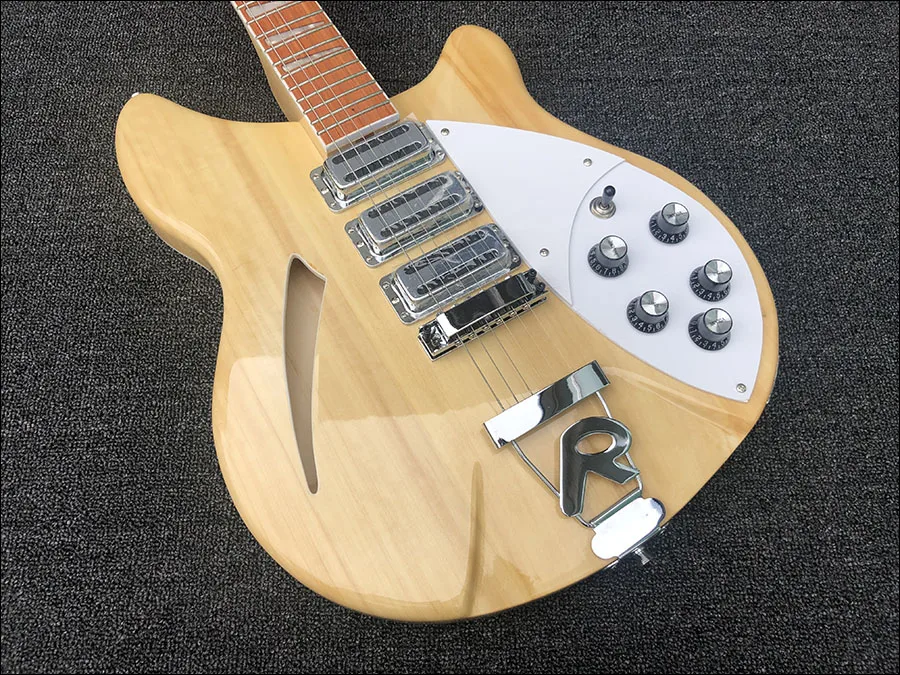2019 Высококачественная 6 струнная электрическая гитара Ricken 360 корпус натурального