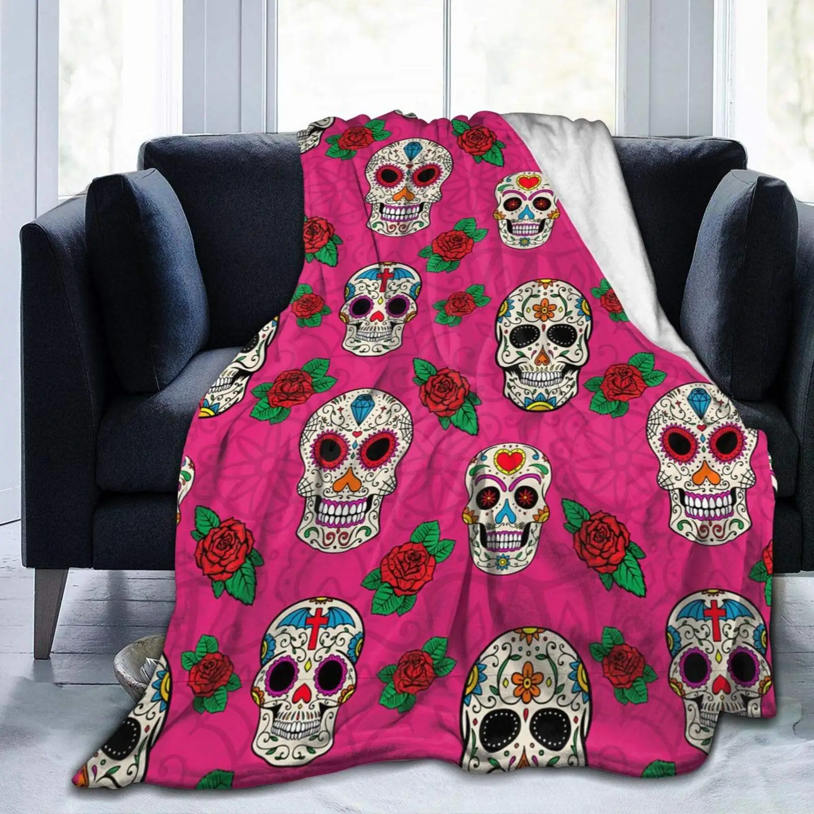 Manta polar de franela rosa con calavera de azúcar, manta ligera y acogedora de felpa para cama, общежитие, гостиной, sofana
Manta polar de franela rosa con calavera de azúcar, manta ligera y acogedora de felpa para cama, общежитие, гостиной, sofana