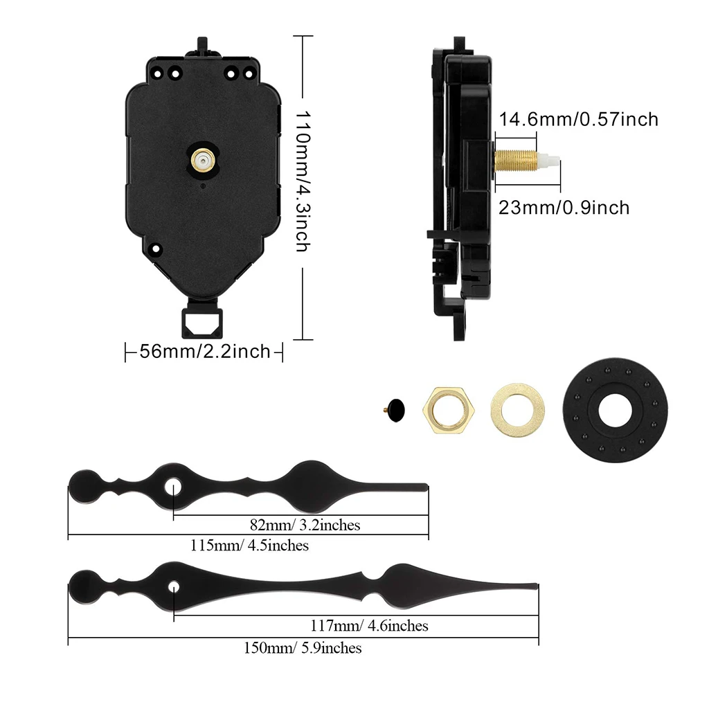 Pendulum Clock Movement, 0.91 Inch Long Shaft Pendulum Quartz Clock Movement Mechanism, Black 
Pendulum Clock Movement, 0.91 Inch Long Shaft Pendulum Quartz Clock Movement Mechanism, Black