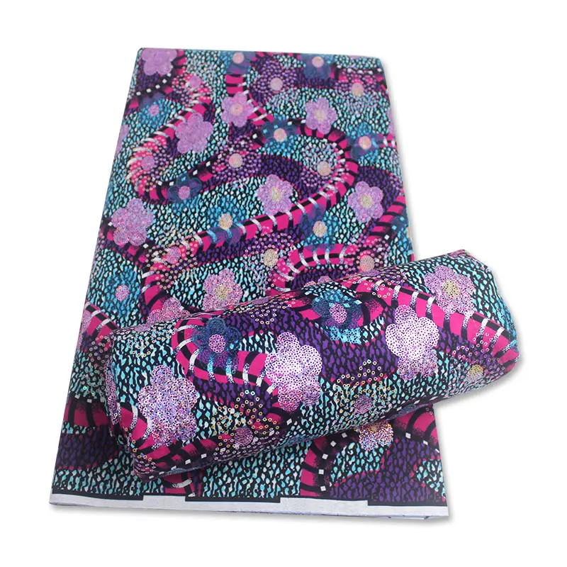 African Sequins Ankara Wax Fabrics With Material Pure Cotton 6 Yards For Party Dress Cloth H210806
African Sequins Ankara Wax Fabrics With Material Pure Cotton 6 Yards For Party Dress Cloth H210806