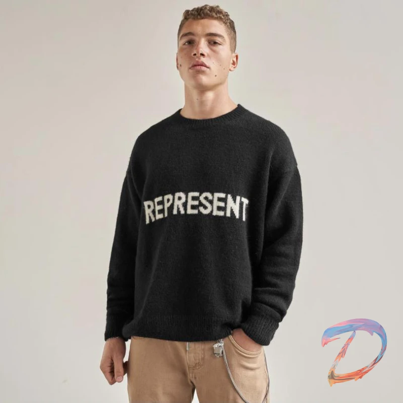 Oversize REPRESENT Sweater Letter Logo Jacquard Knitted Pullover Represent Men's Women's Retro Sweaters
Oversize REPRESENT Sweater Letter Logo Jacquard Knitted Pullover Represent Men's Women's Retro Sweaters