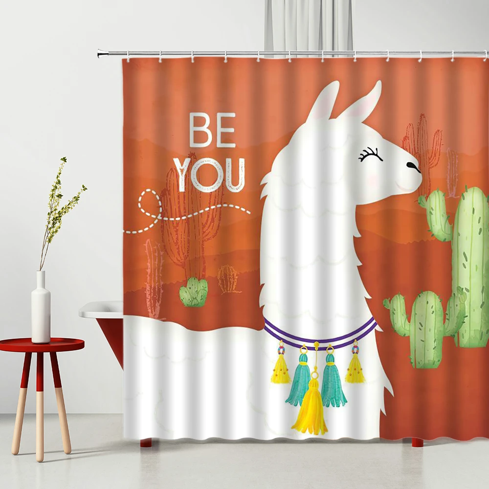 Alpaca Pattern Bath Curtain Waterproof Shower Curtains Polyester Cartoon Bath Screen Printed Curtain For Bathroom Home Decor
Alpaca Pattern Bath Curtain Waterproof Shower Curtains Polyester Cartoon Bath Screen Printed Curtain For Bathroom Home Decor