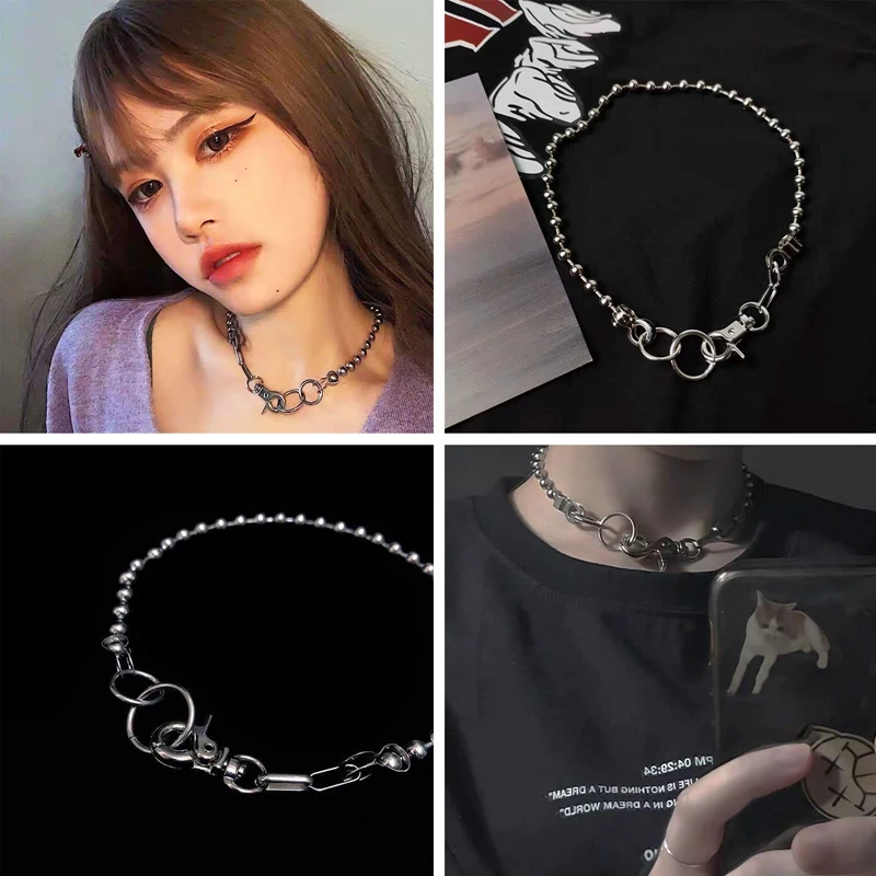 New Creative Punk Personality Hip-hop Steel Ball Stitching Buckle Chain Necklace Men And Women Trend Clavicle Chain Jewelry
New Creative Punk Personality Hip-hop Steel Ball Stitching Buckle Chain Necklace Men And Women Trend Clavicle Chain Jewelry