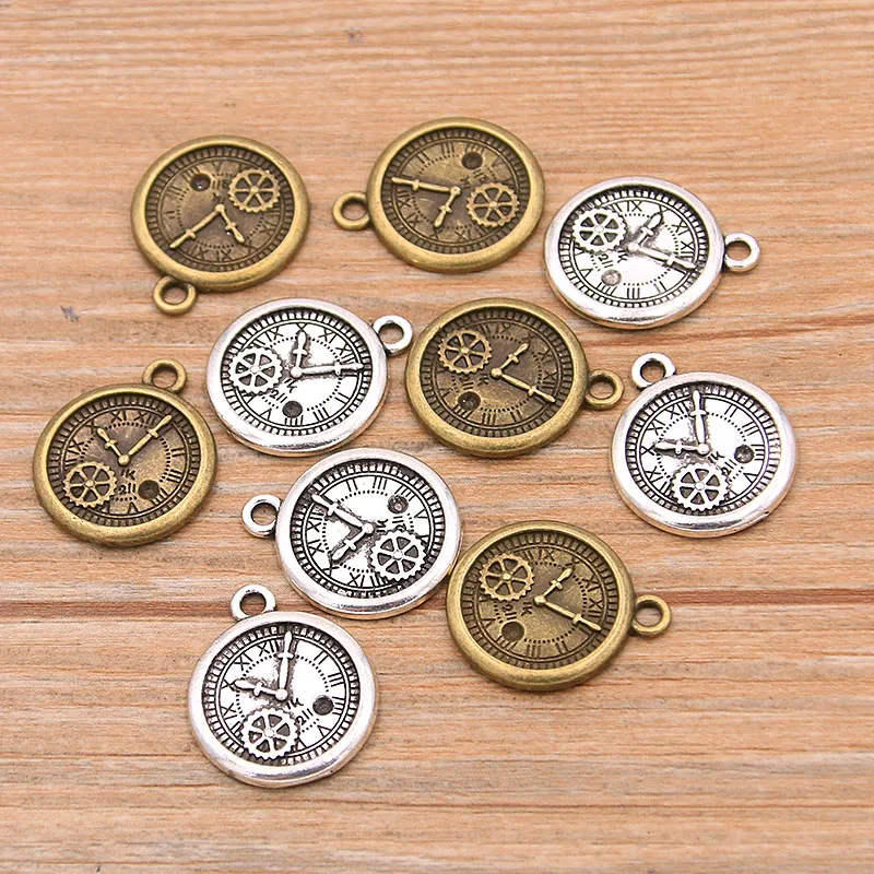 10PCS 18*21mm Two Color Vintage Metal Zinc Alloy Round Steampunk Clock Charms For DIY Necklace Bracelet Jewelry Making Findings
10PCS 18*21mm Two Color Vintage Metal Zinc Alloy Round Steampunk Clock Charms For DIY Necklace Bracelet Jewelry Making Findings