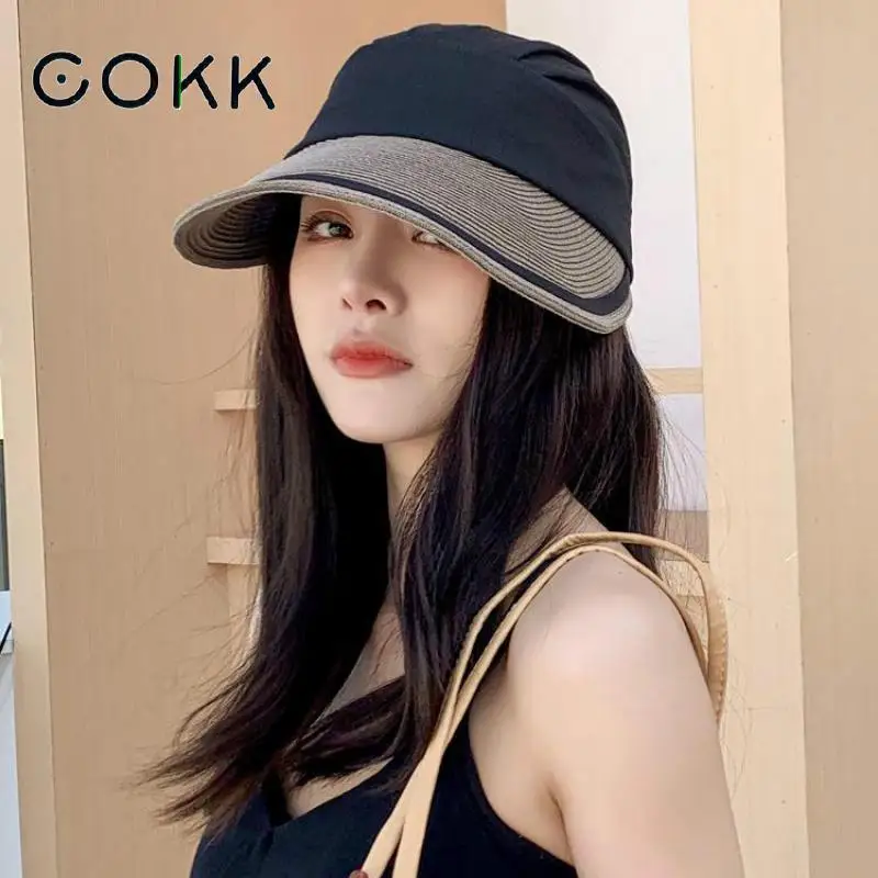 COKK Summer Hats For Women Straw Sun Hat Female Foldable Beach Bucket Hat Wide Brim Sun Protection Sunshade Gorro New Suncreen
COKK Summer Hats For Women Straw Sun Hat Female Foldable Beach Bucket Hat Wide Brim Sun Protection Sunshade Gorro New Suncreen