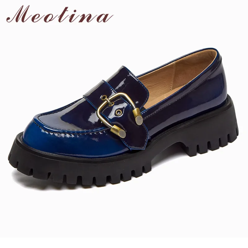 Meotina Block Heel Pumps Patent Leather Platform Mid Heel Shoes Women Round Toe Leisure Shoes Lady Buckle Footwear Blue Size 40
Meotina Block Heel Pumps Patent Leather Platform Mid Heel Shoes Women Round Toe Leisure Shoes Lady Buckle Footwear Blue Size 40