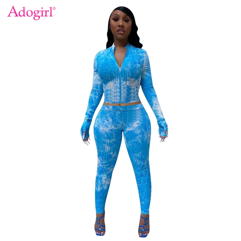 Adogirl Tie Dye Print Ribbed Two Piece Set with Gloves Long Sleeve Zipper Coat Crop Top Pencil Pants Jogging Suit Outfits
Adogirl Tie Dye Print Ribbed Two Piece Set with Gloves Long Sleeve Zipper Coat Crop Top Pencil Pants Jogging Suit Outfits