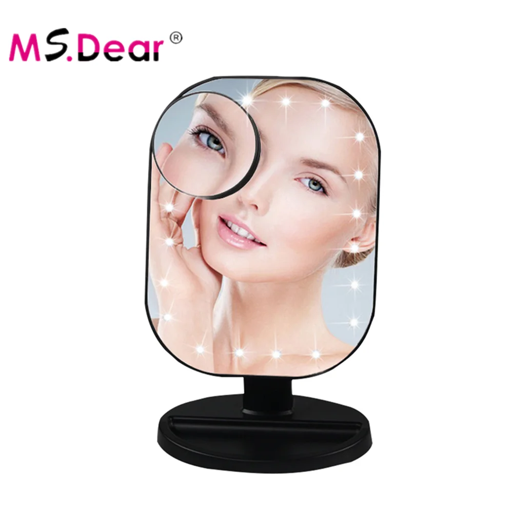 10X увеличительное зеркало для макияжа 20 светодиодов светильник косметические