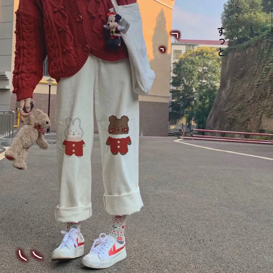 2021 New Japanese Kawaii Wide Leg Girls Pants Loog Straight Pants Women Cargo Trousers Streetwear Harajuku White Female Pants
2021 New Japanese Kawaii Wide Leg Girls Pants Loog Straight Pants Women Cargo Trousers Streetwear Harajuku White Female Pants