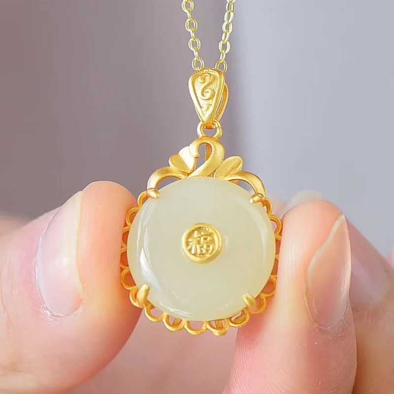 14K Gold Color Natural Jade & Emerald Bizuteria Gemstone Necklace Pendant for Women Bijoux Femme Collares Joyas Jade Necklace
14K Gold Color Natural Jade & Emerald Bizuteria Gemstone Necklace Pendant for Women Bijoux Femme Collares Joyas Jade Necklace