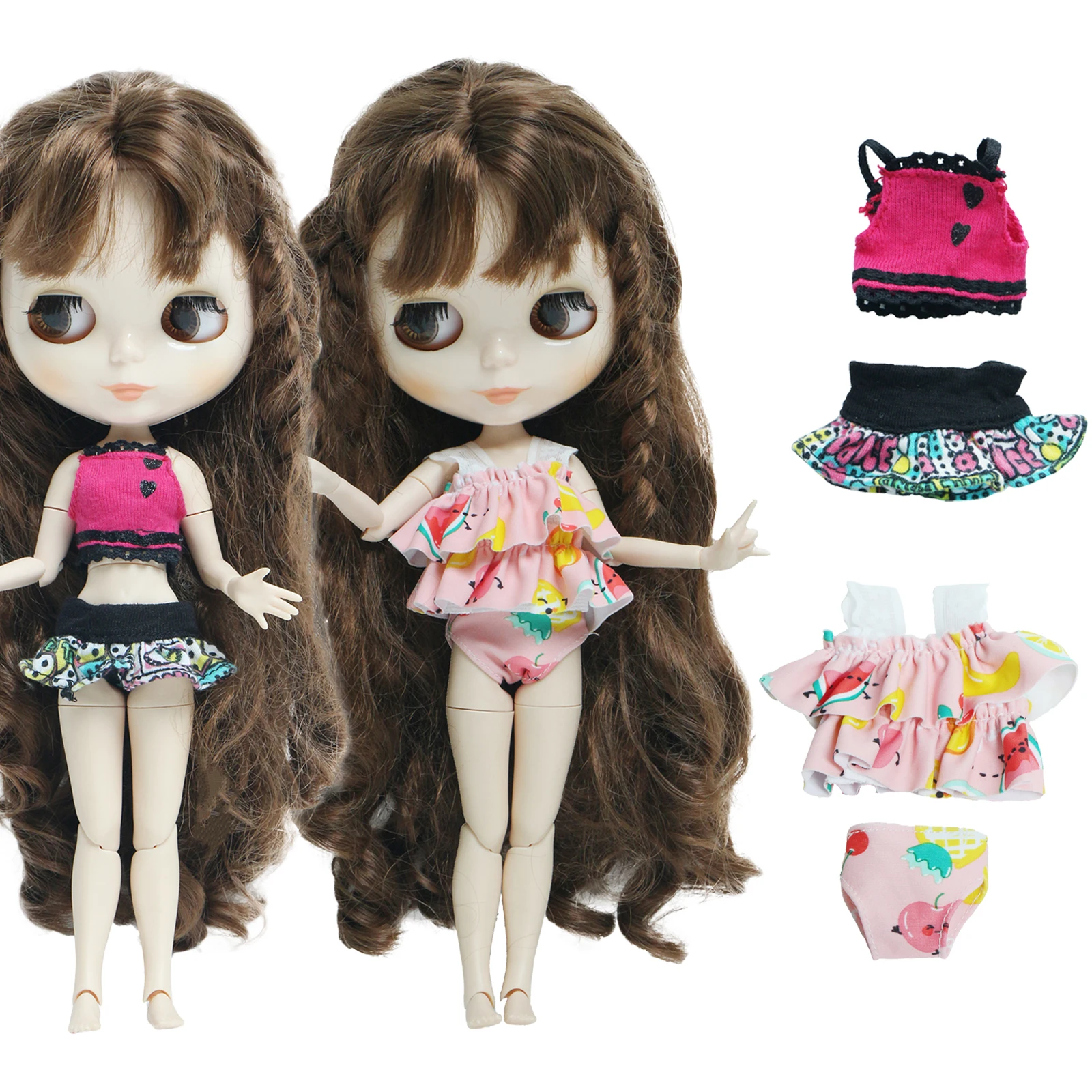 Модный Купальник для куклы BJD 2 шт./лот красочная летняя пляжная одежда бикини
