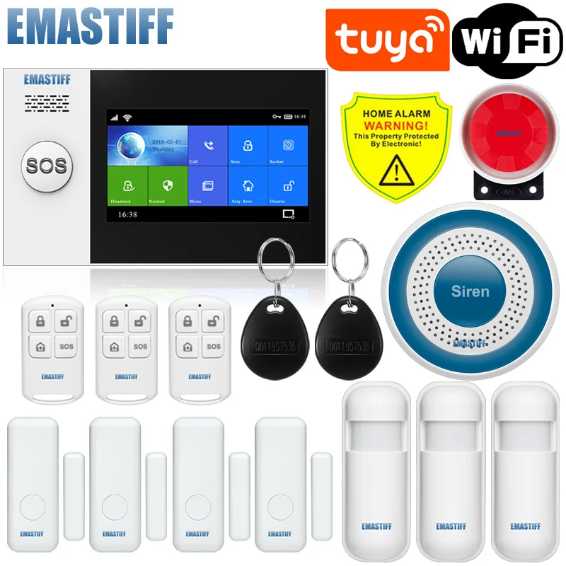 Tuya 4.3 Inch TFT Screen WIFI GSM Home Burglar Security Alarm System Wire Motion Detector APP Control Fire Smoke Detector Alarm
Tuya 4.3 Inch TFT Screen WIFI GSM Home Burglar Security Alarm System Wire Motion Detector APP Control Fire Smoke Detector Alarm