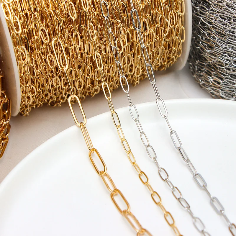 1meter/lot 18K Gold Plated Necklace Chain Cable Bulk Chains for Diy Necklace Bracelet Jewelry Making Rolo Cable Chain Findings
1meter/lot 18K Gold Plated Necklace Chain Cable Bulk Chains for Diy Necklace Bracelet Jewelry Making Rolo Cable Chain Findings