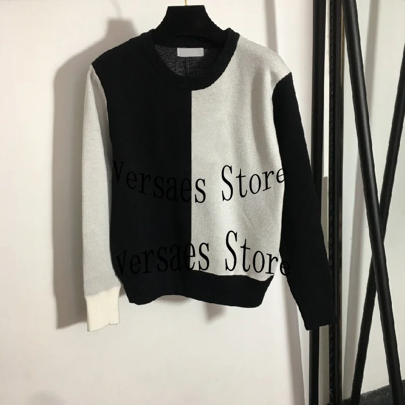2021 Luxury Design Women's embroidered sweater fashion color blocking knitted sweater temperament round neck long sleeve sweater
2021 Luxury Design Women's embroidered sweater fashion color blocking knitted sweater temperament round neck long sleeve sweater
