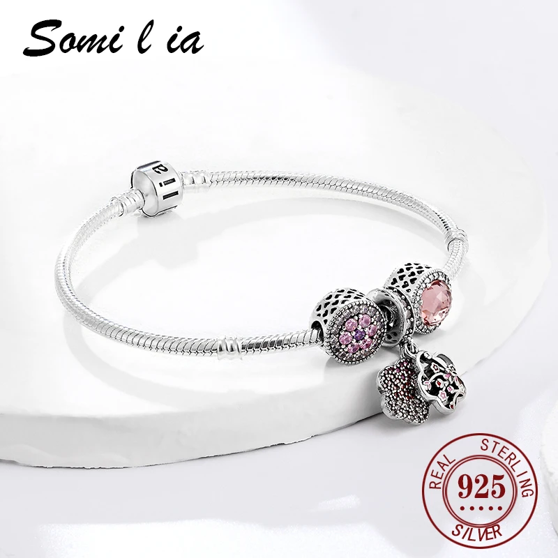 Somi l ia Authentic 925 sterling silver mother's day idea weave hollow out gift for mom pendant Pan bracelet DIY Beaded Jewelry
Somi l ia Authentic 925 sterling silver mother's day idea weave hollow out gift for mom pendant Pan bracelet DIY Beaded Jewelry