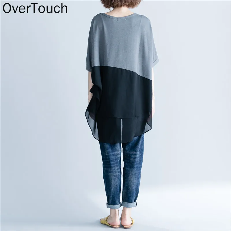 2021 Women T-Shirt Summer Plus Size Chiffon Patchwork Elegant Oversized Irregular Basic Tops Female Casual Loose Tees Shirt
2021 Women T-Shirt Summer Plus Size Chiffon Patchwork Elegant Oversized Irregular Basic Tops Female Casual Loose Tees Shirt