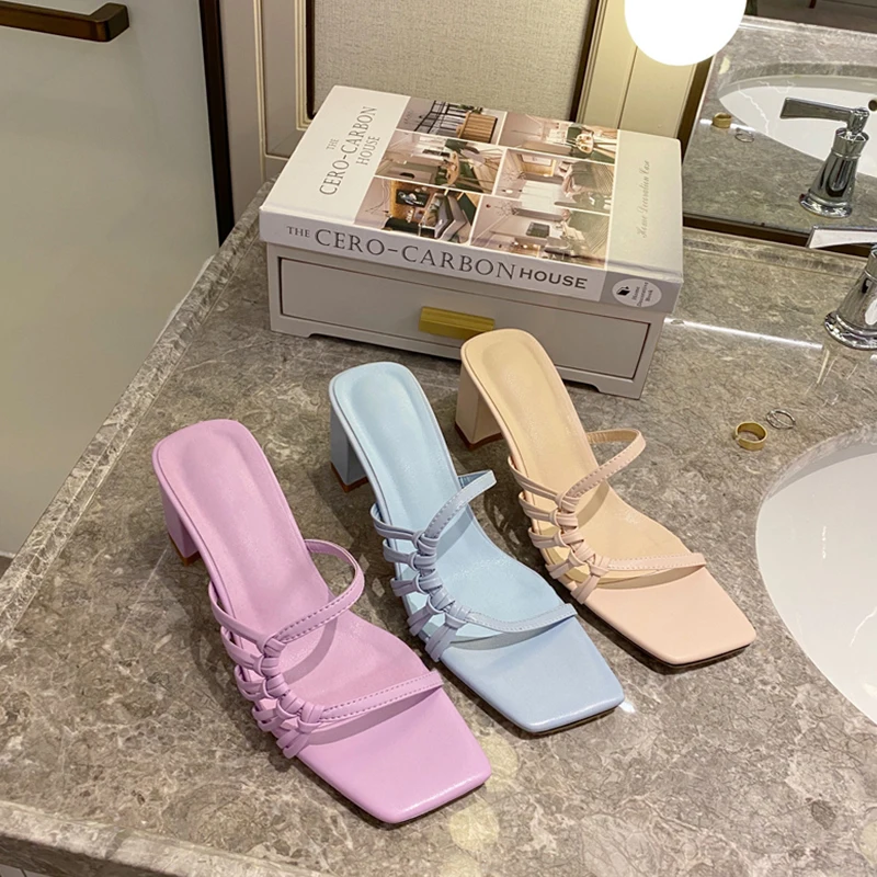 Women Slippers Sexy High Heels Outdoor Slides Women Summer Shoes Sandals Heels Female Square Toe Slipper Designer Brand Slippers
Women Slippers Sexy High Heels Outdoor Slides Women Summer Shoes Sandals Heels Female Square Toe Slipper Designer Brand Slippers