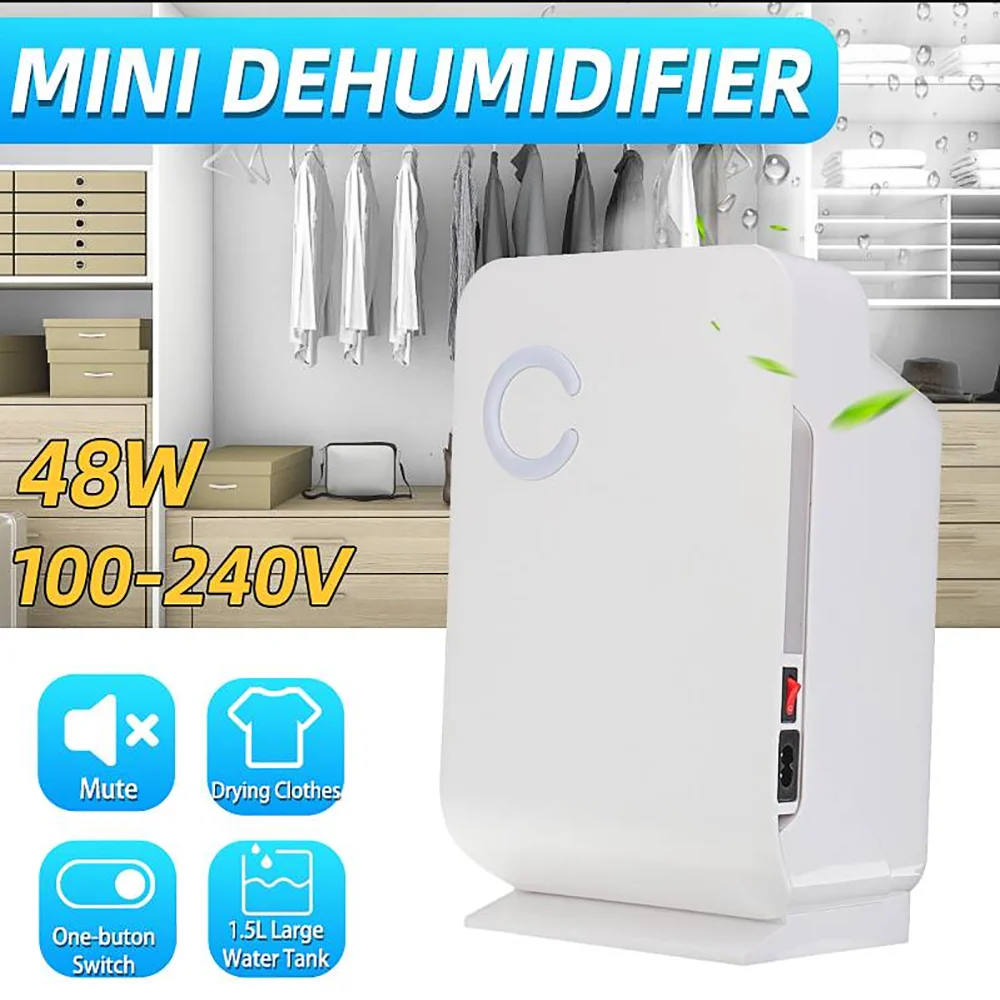 ELectric Air Dryer Moisture Absorbers Dehumidifier with 1.5L Water Tank Quiet Air Dehumidifier for Home Bathroom Wardrobe
ELectric Air Dryer Moisture Absorbers Dehumidifier with 1.5L Water Tank Quiet Air Dehumidifier for Home Bathroom Wardrobe