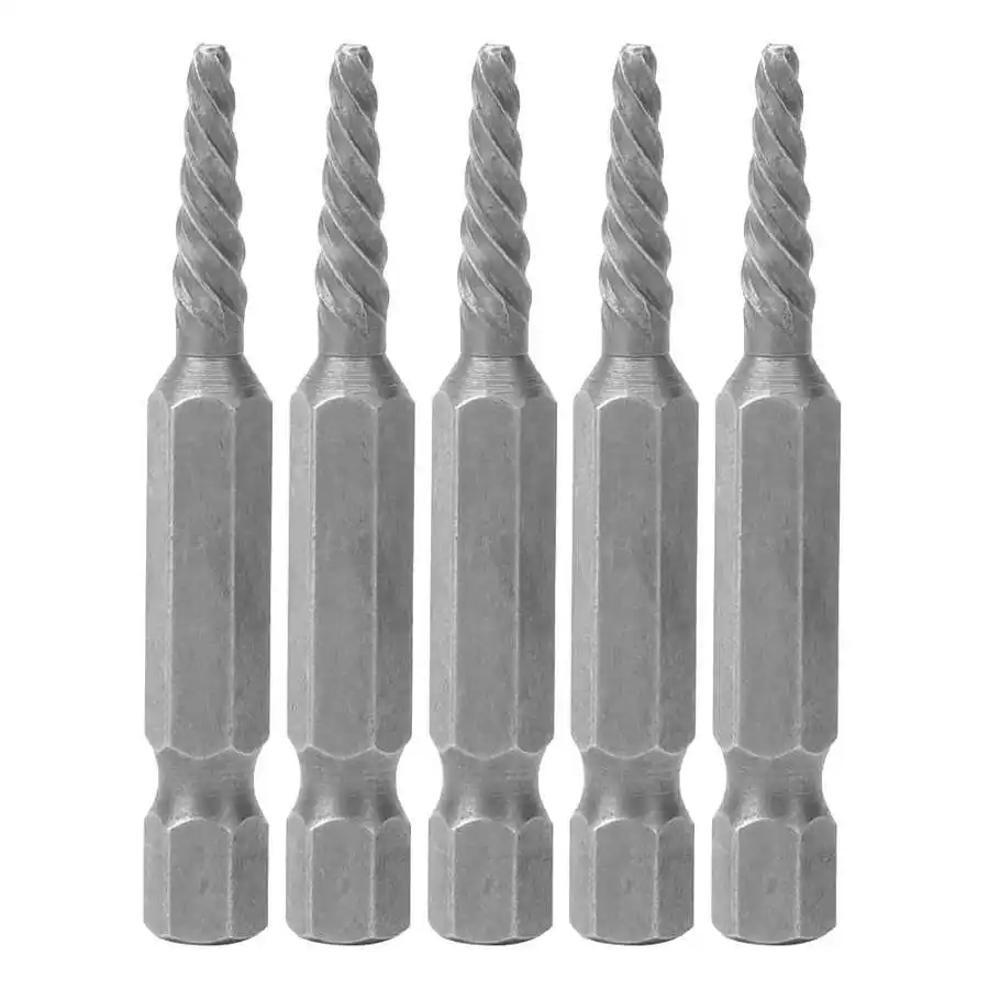 5Pcs Broken Screw Remover Hex Silver High Speed Steel Damaged Bolt Extractor 50mm Stripped Remover Tool
5Pcs Broken Screw Remover Hex Silver High Speed Steel Damaged Bolt Extractor 50mm Stripped Remover Tool