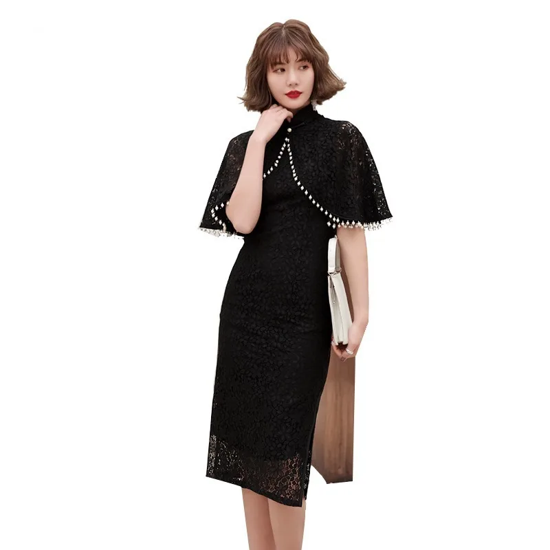 autumn and winter cheongsam new lace mid-length stand-up collar cheongsam shawl fashion banquet temperament improved cheongsam
autumn and winter cheongsam new lace mid-length stand-up collar cheongsam shawl fashion banquet temperament improved cheongsam