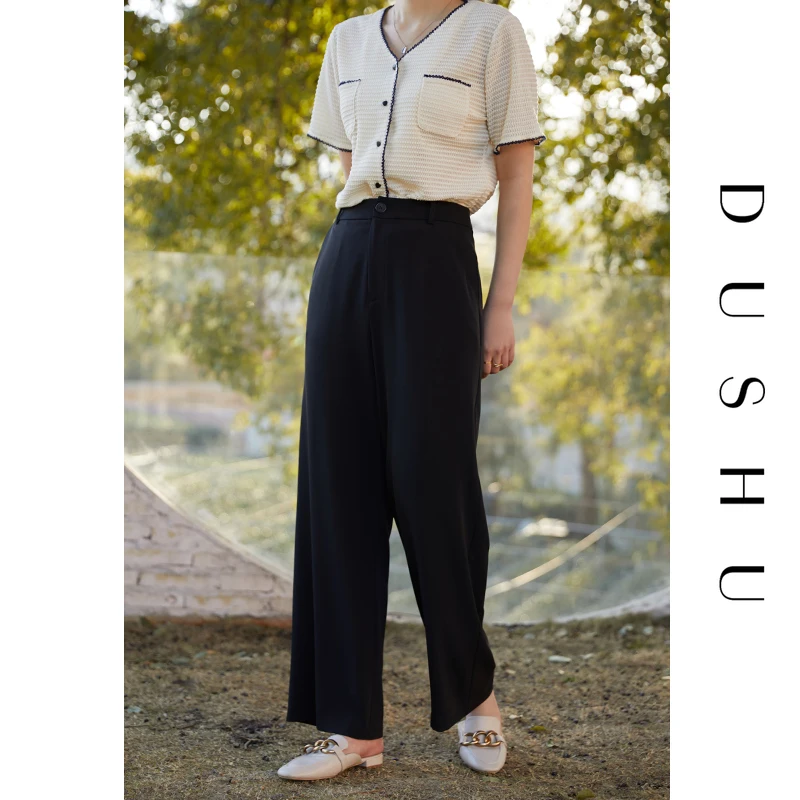 DUSHU Plus Size Women's Black High-waist Straight-leg Pants 2021 Summer New Flared Casual Pants Sexy Sweat Pants Women
DUSHU Plus Size Women's Black High-waist Straight-leg Pants 2021 Summer New Flared Casual Pants Sexy Sweat Pants Women