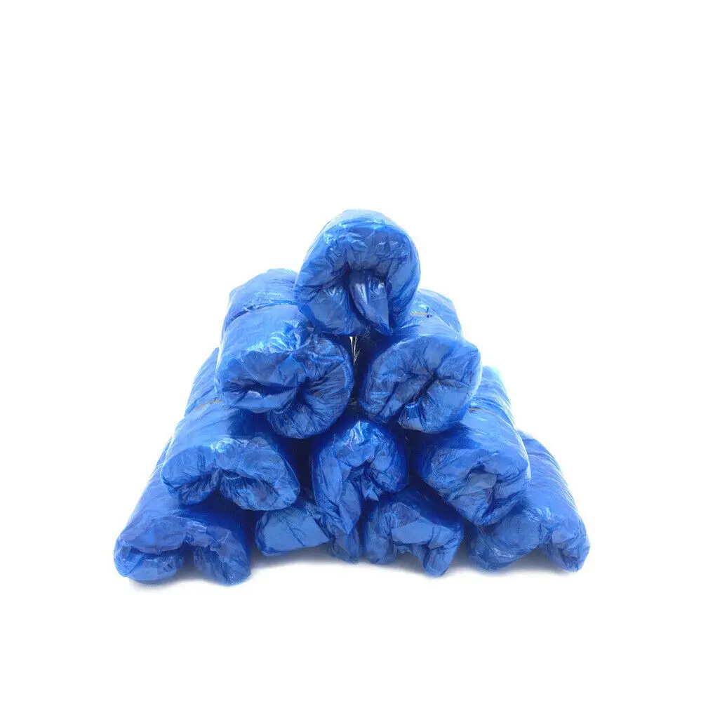 100 шт. одноразовые Пластик бахилы синий Водонепроницаемый утепленная Уличная